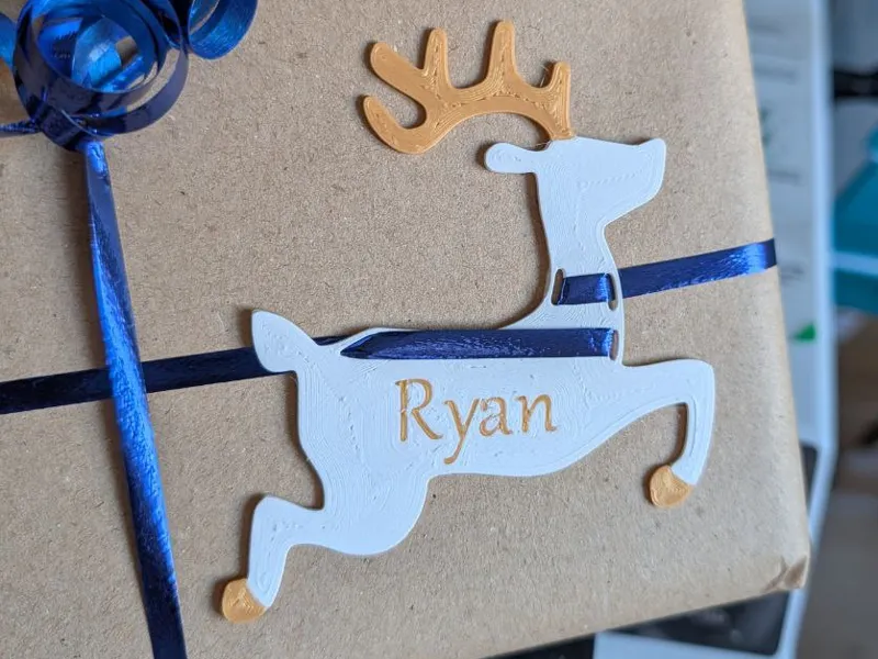 Christmas Reindeer Name Tag (Customizable)