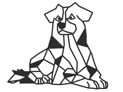 Wall lowpoly dog sign