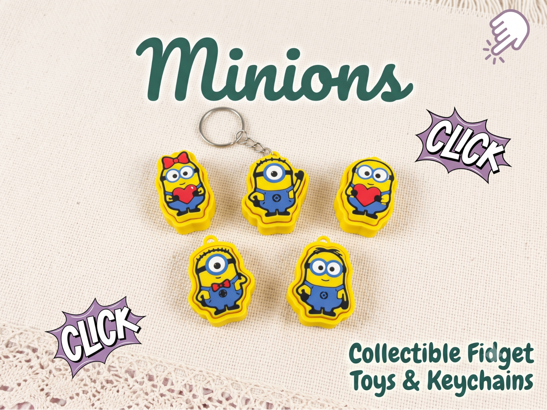 Minions Fidget Clicker Set - 3D printed Other Toys & Games, in stock in India