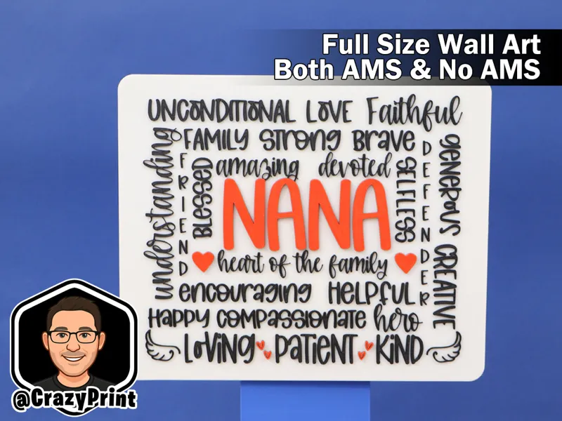 Loving Nana Tribute Wall Art / Sign - No AMS