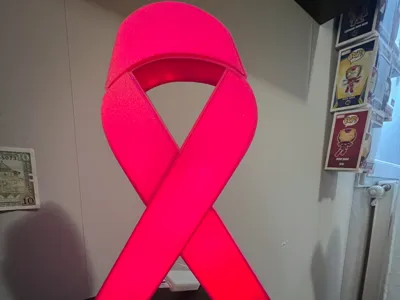 Pink ribbon against Cancer