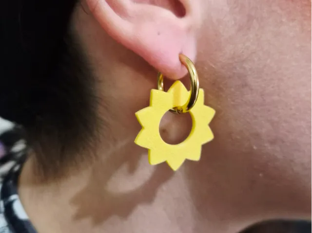 Simple sunflower earring