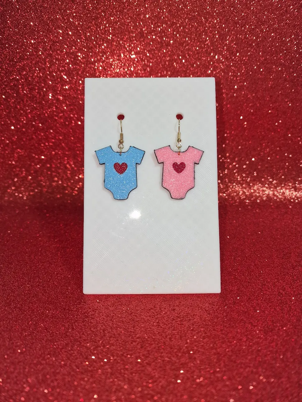 Gender reveal earrings view 2