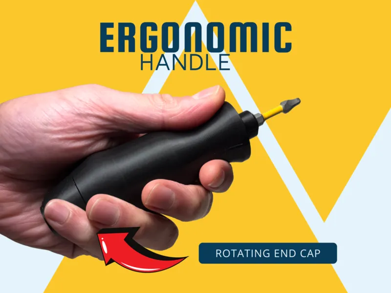 Ergonomic Screwdriver handle - rotating end cap