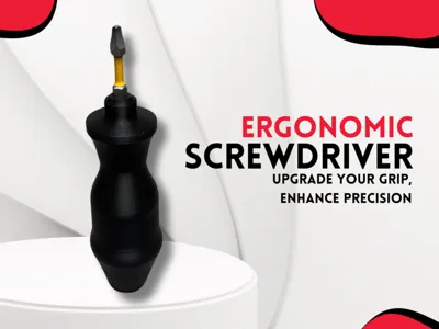 Ergonomic Screwdriver handle - rotating end cap - Free 3D Print Model ...