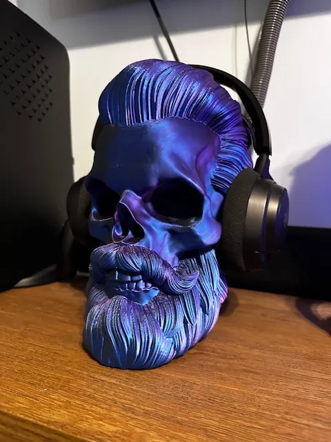 Headphone Stand Gamer Hair - Beard Skull Nº1 view 2