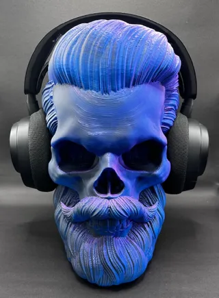 Headphone Stand Gamer Hair - Beard Skull Nº1