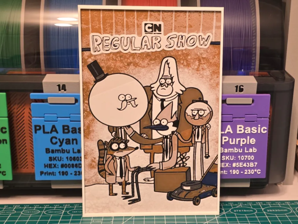 Regular Show Objects Regular Show Poster - Hueforge Art - Free 3D Print Model - MakerWorld