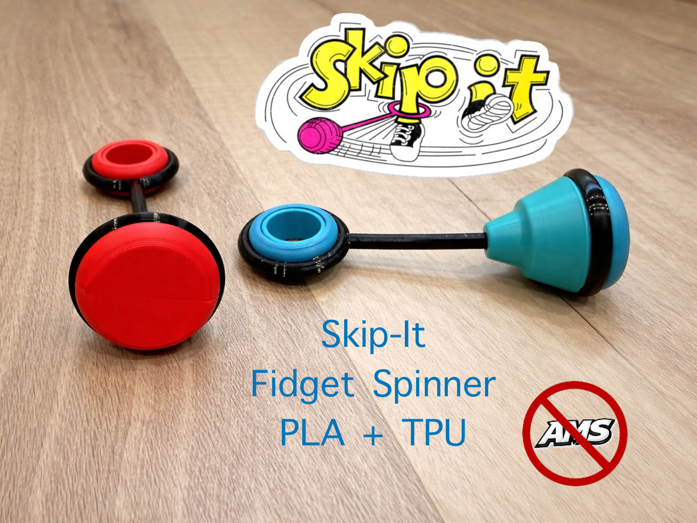 Skip-It! Fidget Spinner (Print in PLA and TPU)
