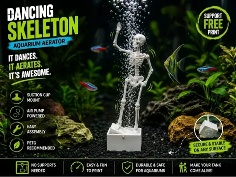 Accesorio para filamento: Esqueleto Dançarino para Aquário V2! — referencia de MakerWorld