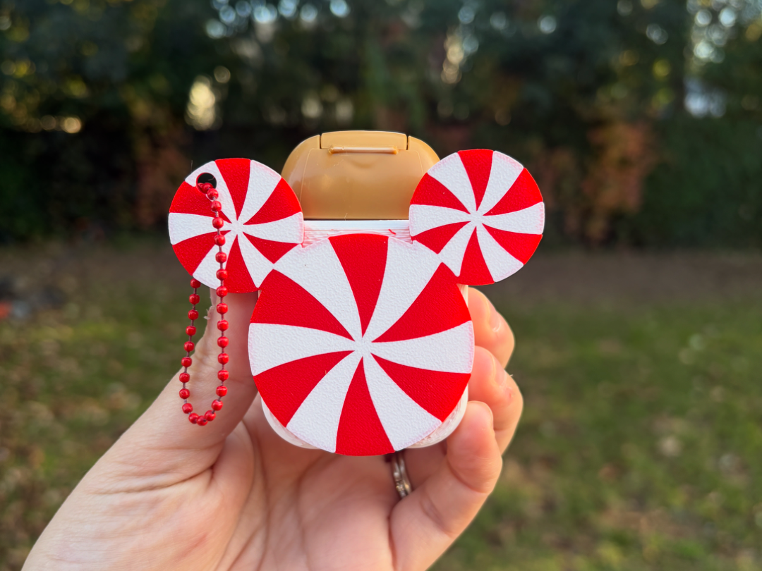 Peppermint Swirl Mickey Sanitizer Holder - 1