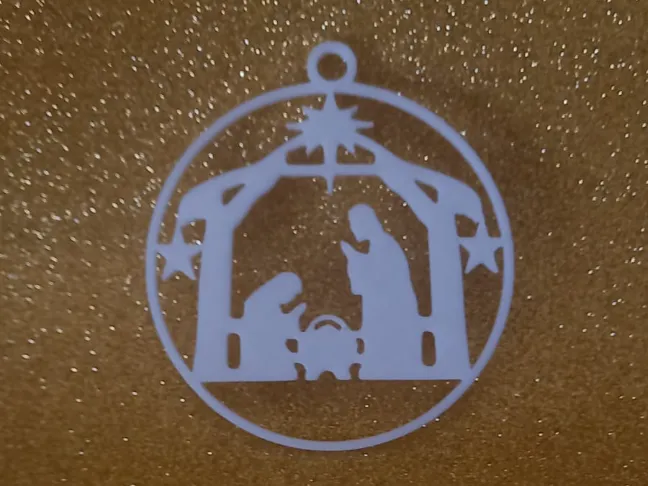 Enfeite de Natal silhueta presépio