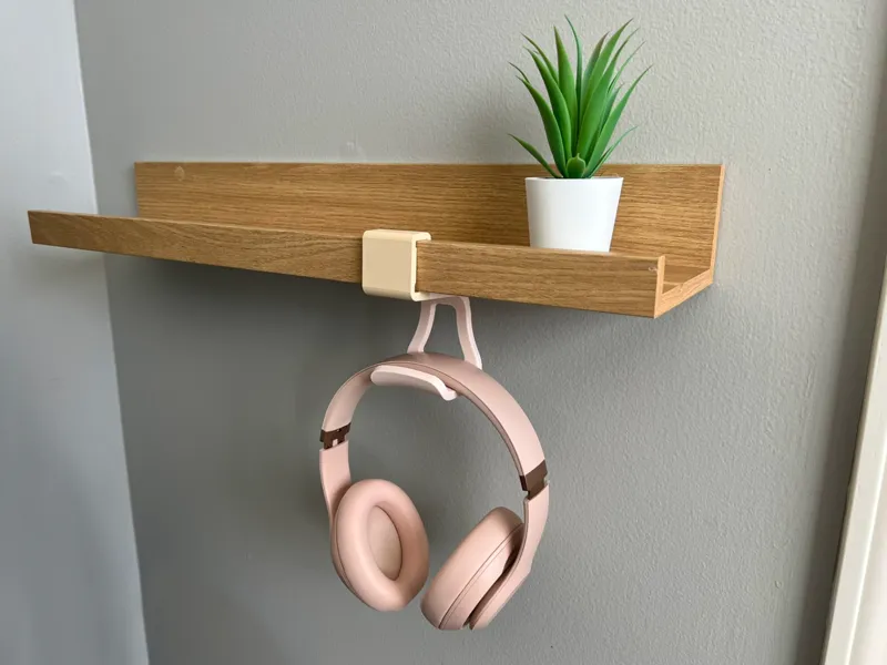 Headphone Hook for Ikea Mosslanda Shelf