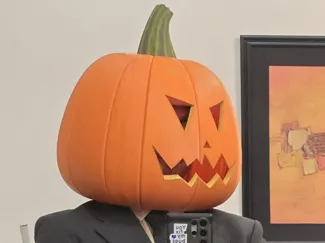Dwights pumpkin mask