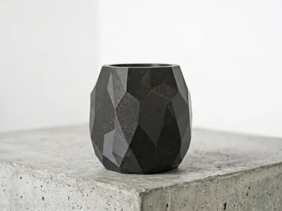 Low-poly geometric multi-purpose container / vase