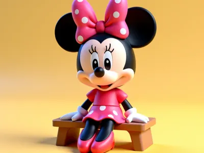 Minnie Sitting On A Bench