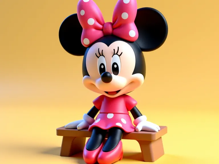 Minnie Sitting On A Bench