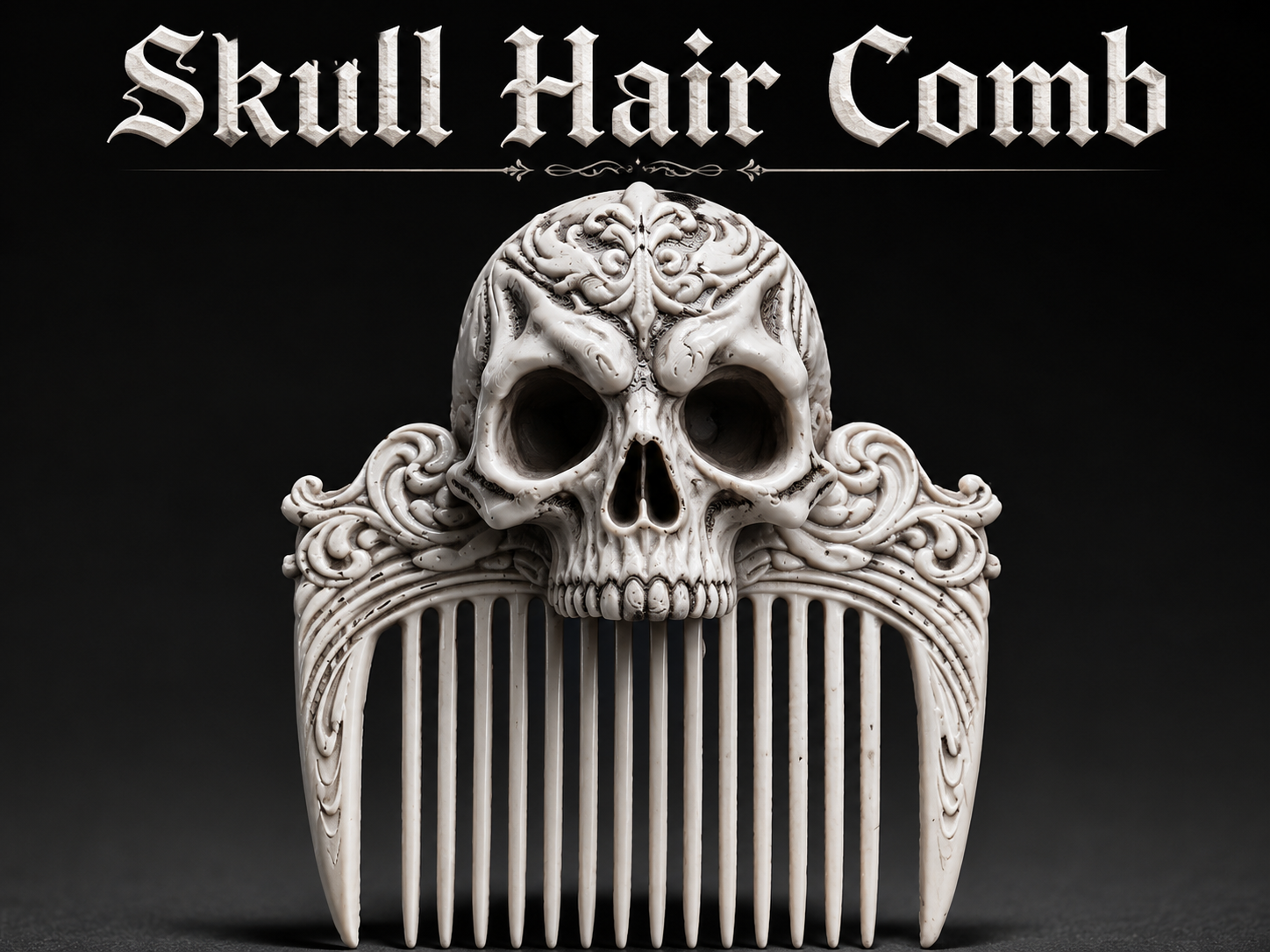 Skull Hair Comb | Gothic Printable Hair Accessory