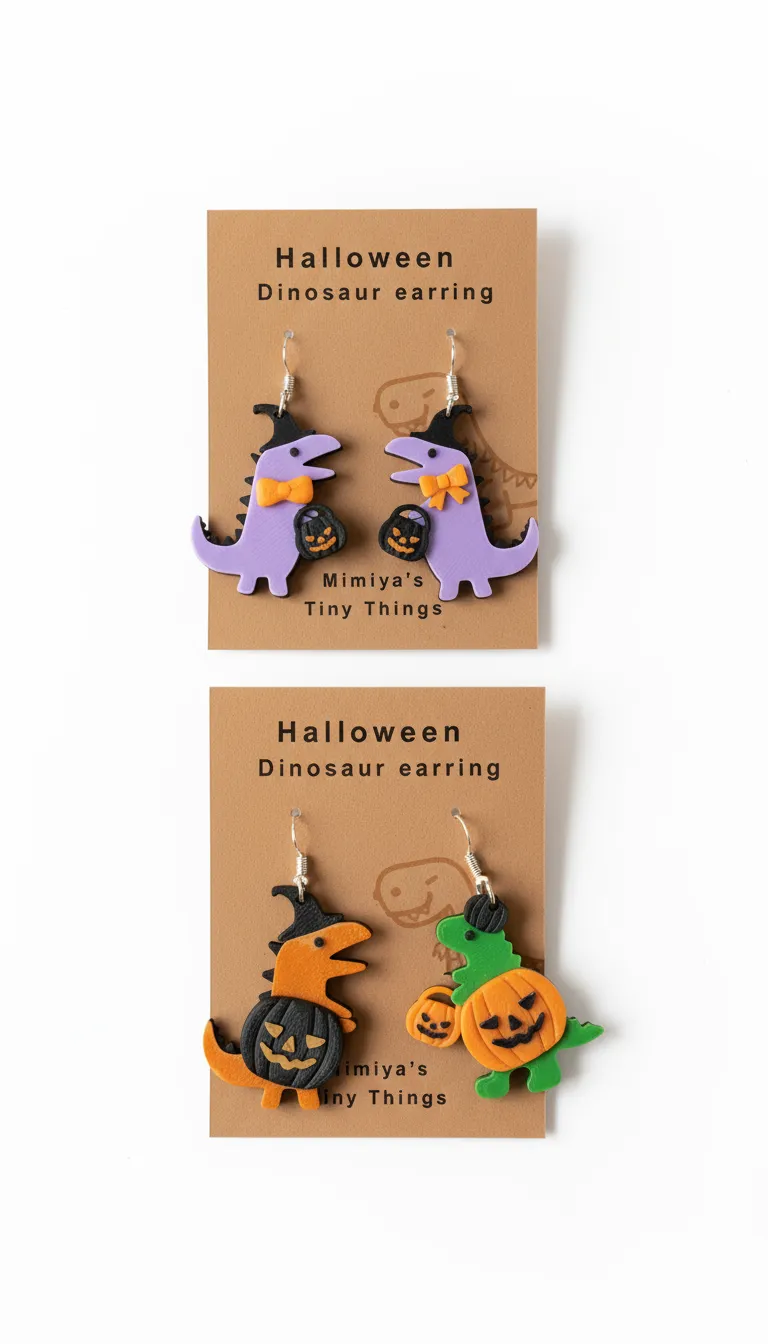 Dino’s Halloween Masquerade earring view 4