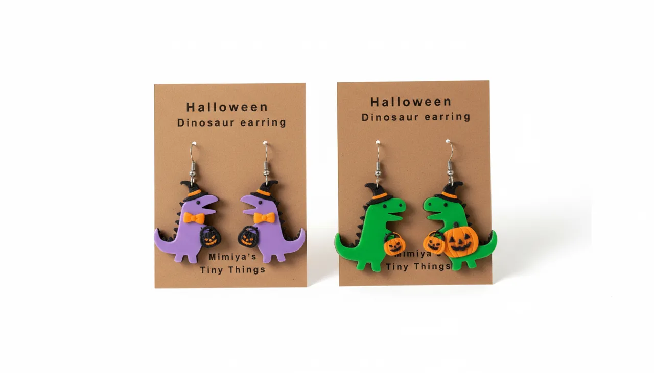 Dino’s Halloween Masquerade earring view 3