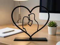 Cœur avec baiser d'amoureux - décoration Saint-Valentin — photo 1