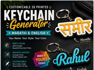 Custom Marathi & English Name Keychains