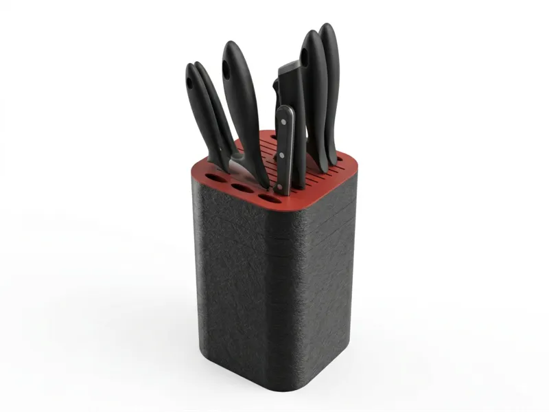 Geometric Textured Knife Station Organizer
