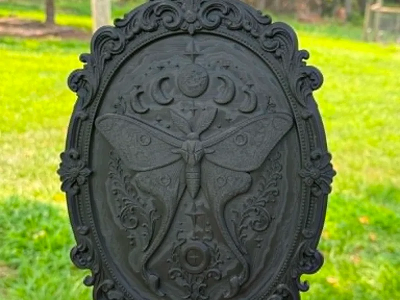 Victorian Moth with Moon Phases Frame