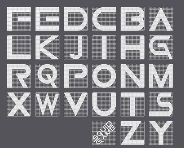 Squid Game Font A-Z (Facedown)