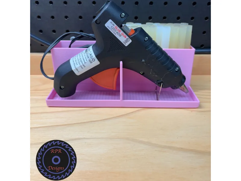 Large Hot Glue Gun Station with Cord Management