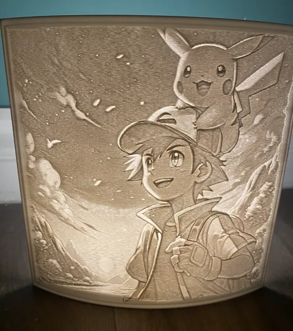 Veilleuse lithophanie Pokémon