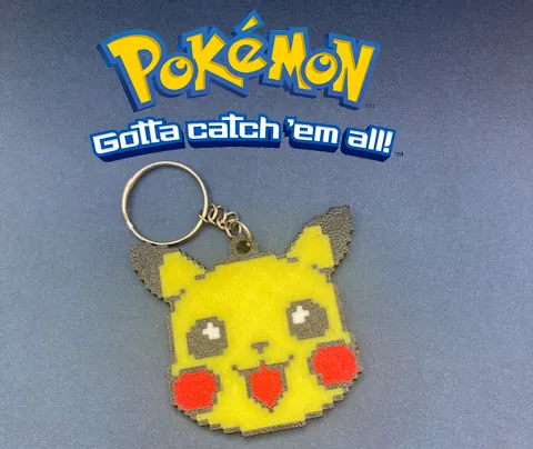 Pikachu Pixel Keyring