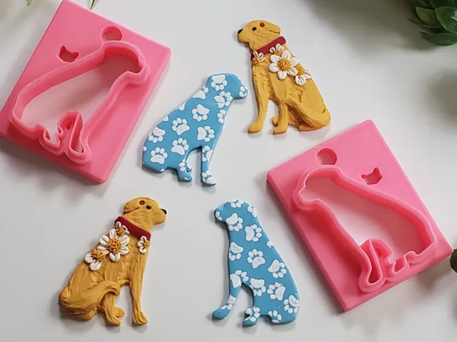 Dog Silhouette #4 Polymer Clay Earring Cutter