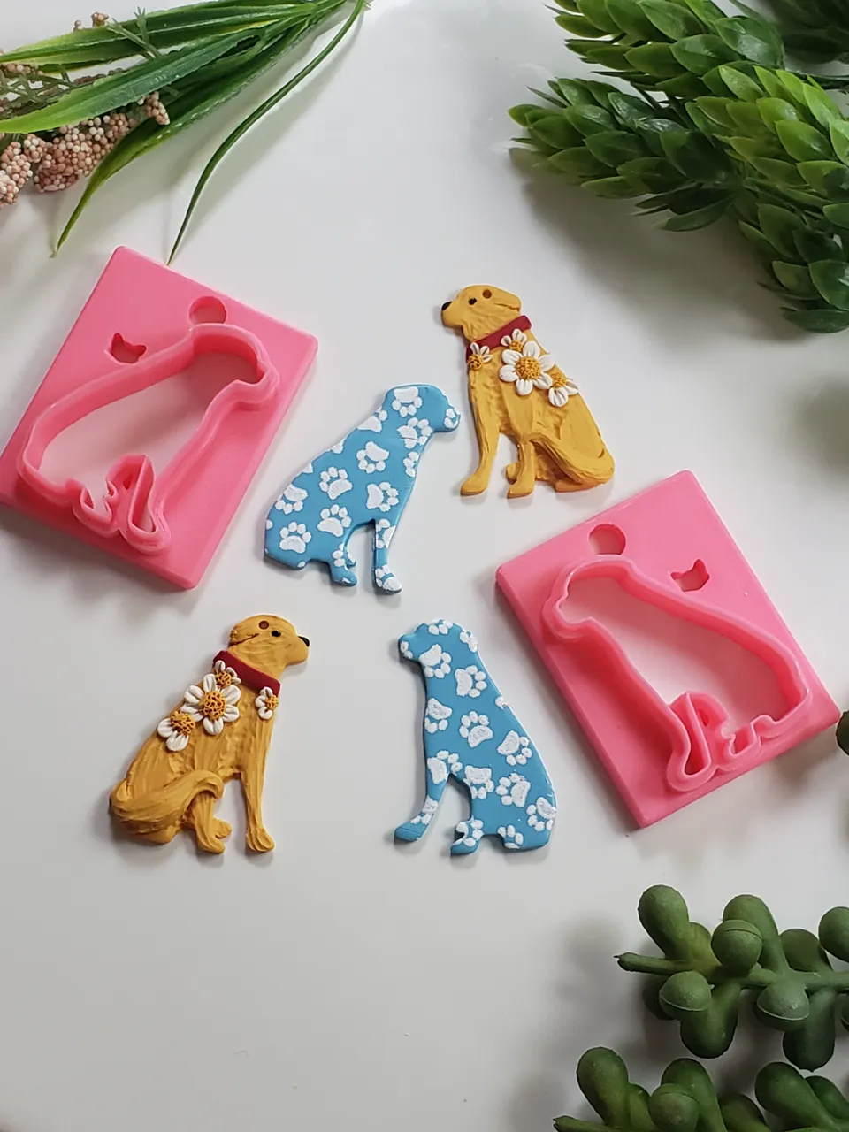 Dog Silhouette #4 Polymer Clay Earring Cutter view 2