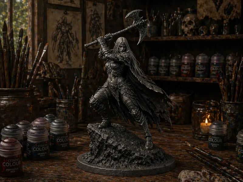 Fantasy Dunkle Elfen Kriegerin 