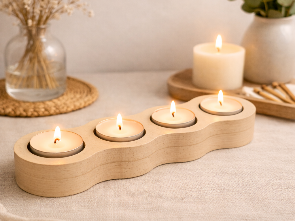 Wave Tealight Candle Holder (4 Slots)