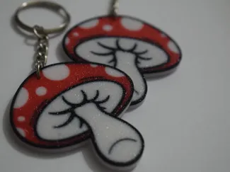 Mushroom amanita keychain