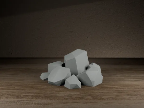 Collection de rochers low poly