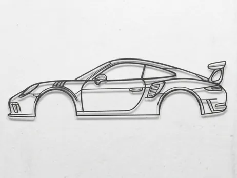 Porsche 911 GT3 RS-Minimalist Wall Art Silhouette - Free 3D Print Model ...