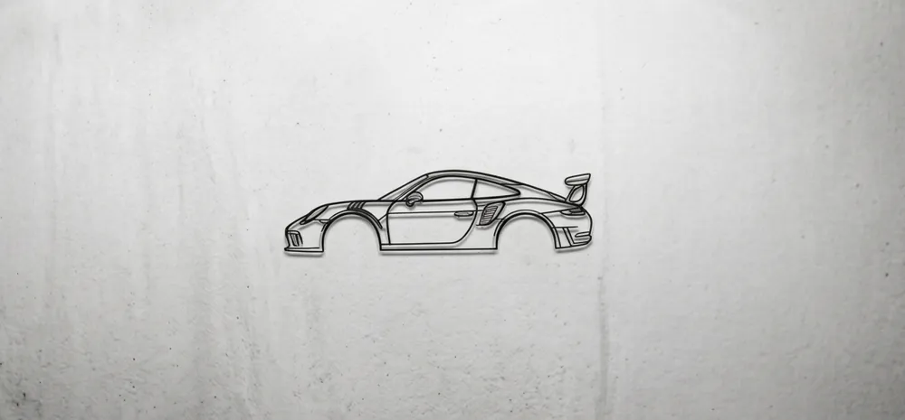 Porsche 911 GT3 RS-Minimalist Wall Art Silhouette - Free 3D Print Model ...