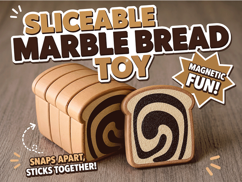 Sliceable magnetic marble bread