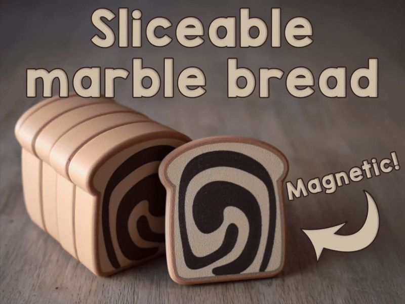 Sliceable magnetic marble bread