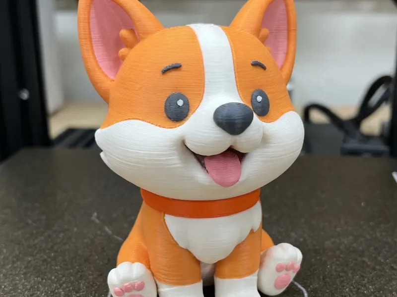 Happy Corgi Figurine - Multi-Color 