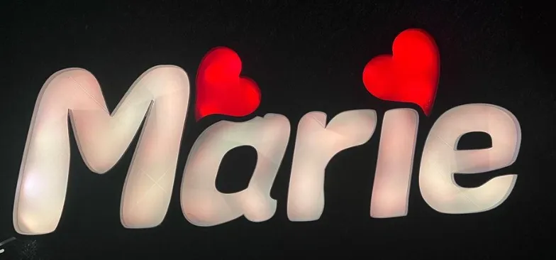 Marie letter LED Sign