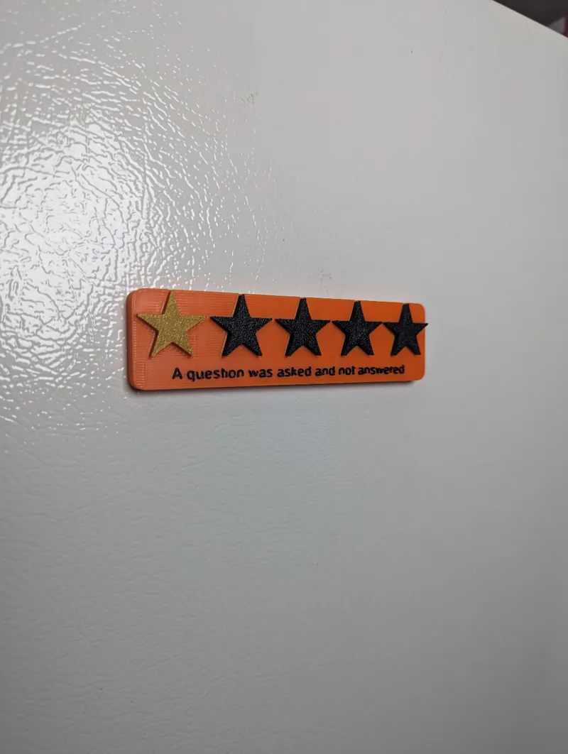 One Star Review Fridge Magnet