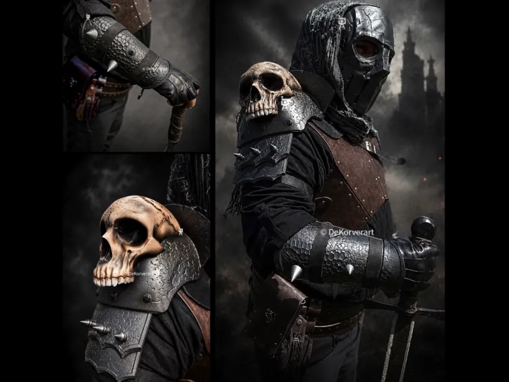 Adorno temático: The ghouls Bracers and shoulder armor set. Referencia del modelo original.
