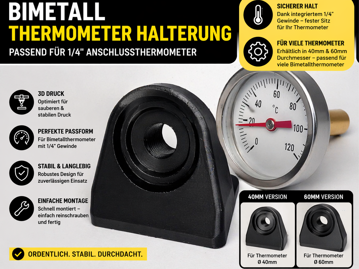 Bimetall Thermometer Halterung 1/4" Gewinde