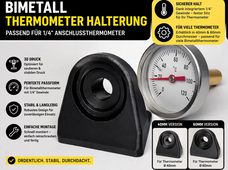 Bimetall Thermometer Halterung 1/4" Gewinde