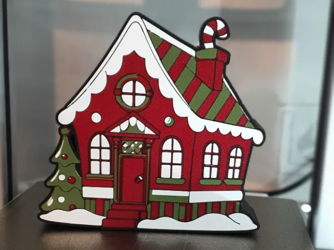 boite lumineuse maison de noel