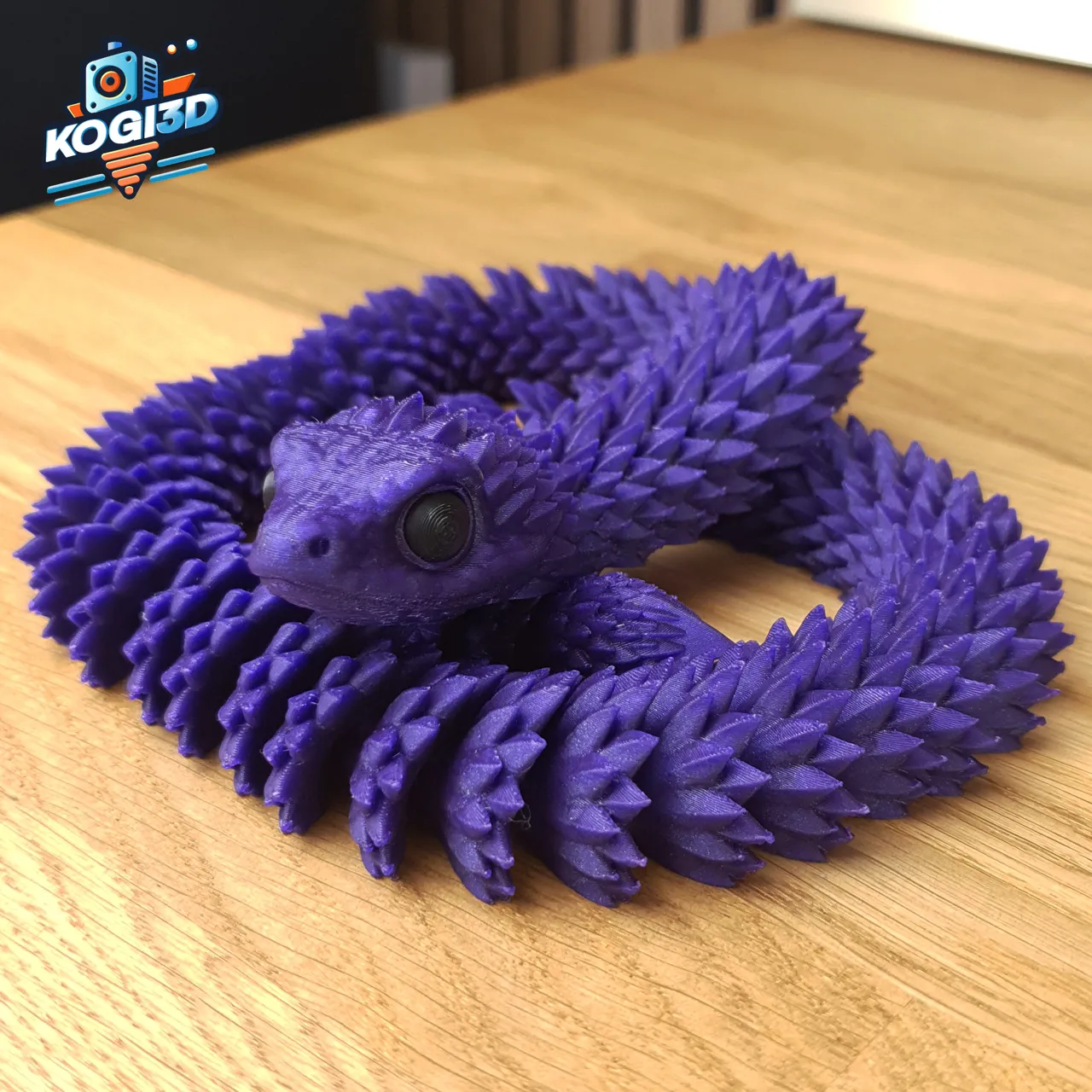 Print in Place Articulated Flexy Snake view 3